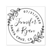 自分の可愛いラウンドウェディングを作成する日付を保存 セルフインキングスタンプ (デザイン)