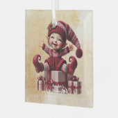 自分の可愛いヴィンテージのクリスマス格言を作成 ガラスオーナメント (正面左)