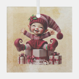 自分の可愛いヴィンテージのクリスマス格言を作成 ガラスオーナメント