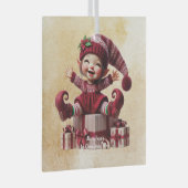 自分の可愛いヴィンテージのクリスマス格言を作成 ガラスオーナメント (正面右)