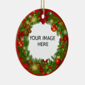 自分の可愛い写真を作エレガント成 セラミックオーナメント (右)