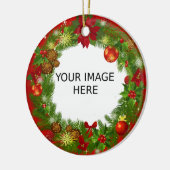 自分の可愛い写真を作エレガント成 セラミックオーナメント (左)