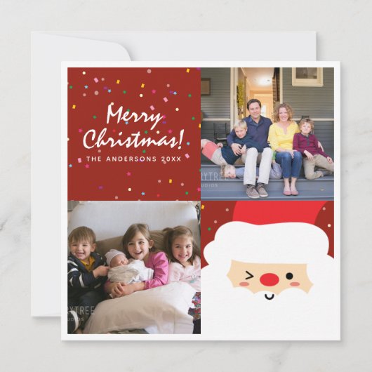 自分の可愛い家族の写真のクリスマスを作成 シーズンカード (正面)