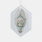 自分の可愛い熱気球の鳥の乗り物を作成 ガラスオーナメント (正面左)