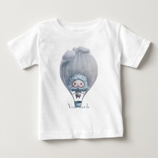 自分の可愛い熱間抜け気球を作る ベビーTシャツ (正面)
