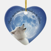 自分の可愛い狼の吠え声を作り出す | Blue Moon Sky on セラミックオーナメント (正面)