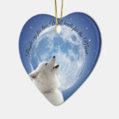 自分の可愛い狼の吠え声を作り出す | Blue Moon Sky on セラミックオーナメント (左)