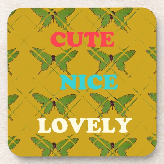 自分の可愛い素敵なヴィンテージ蝶を作成 コースター (正面)