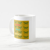 自分の可愛い素敵なヴィンテージ蝶を作成 コーヒーマグカップ (正面左)