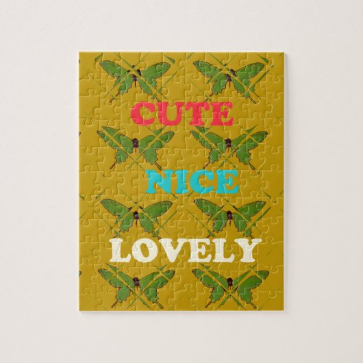 自分の可愛い素敵なヴィンテージ蝶を作成 ジグソーパズル (縦)