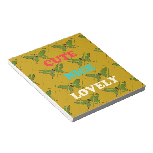 自分の可愛い素敵なヴィンテージ蝶を作成 ノートパッド (アングル)