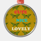 自分の可愛い素敵なヴィンテージ蝶を作成 メタルオーナメント (正面)