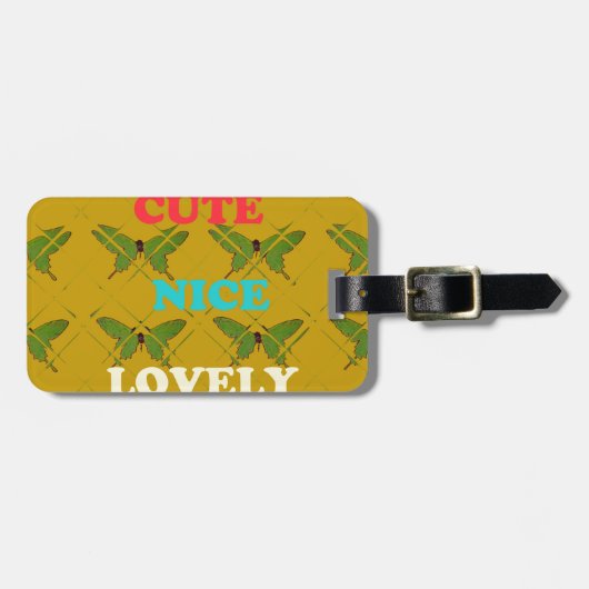 自分の可愛い素敵なヴィンテージ蝶を作成 ラゲッジタグ (正面横)