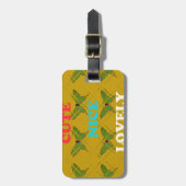 自分の可愛い素敵なヴィンテージ蝶を作成 ラゲッジタグ (正面縦)