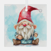 自分の可愛い赤いクリスマス格言を作る ガラスオーナメント (裏面)