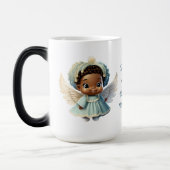 自分の可愛い黒人女性クリスマスエンジェルを作成 モーフィングマグカップ (左)