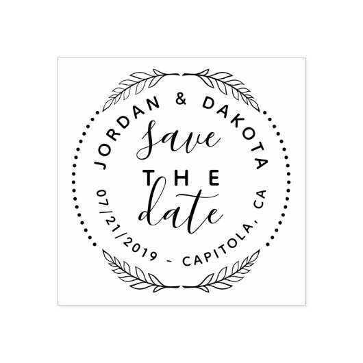 自分の可愛さを作成する日付モダンを結婚保存 ラバースタンプ (インプリント)