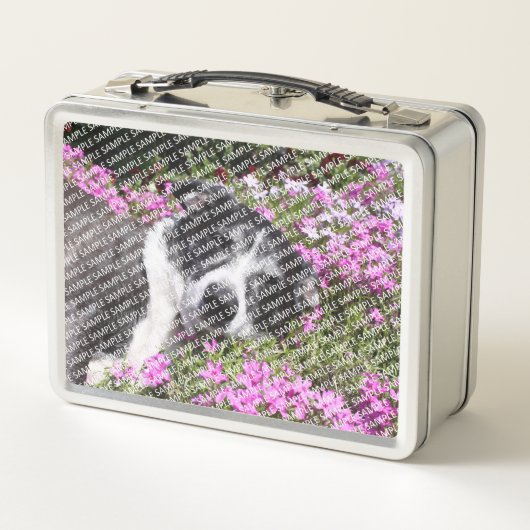 自分の名前とパーソナライズされた写真の作成 メタルランチボックス (裏面)