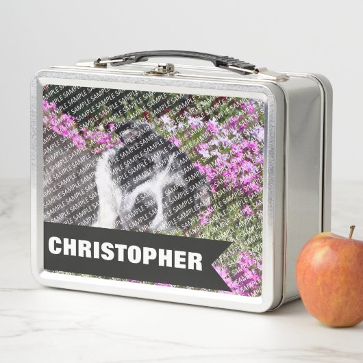 自分の名前とパーソナライズされた写真の作成 メタルランチボックス (インサイチュ)