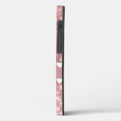 自分の名前の白いハートバラ金ゴールド Case-Mate iPhoneケース (裏面 / 左)