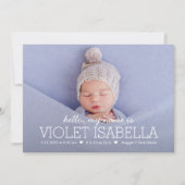 自分の名前の編集可能なカラーベビー誕生のお知らせ シーズンカード (正面)