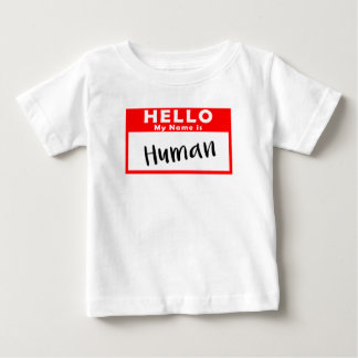 自分の名前はHuman 男女兼用 Non Binaryラベル ベビーTシャツ