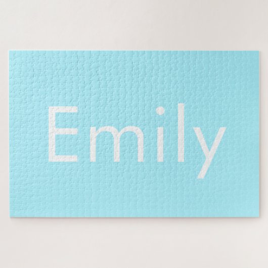 自分の名前または単語 |ソフトスカイブルー ジグソーパズル (横)