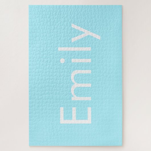 自分の名前または単語 |ソフトスカイブルー ジグソーパズル (縦)