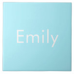 自分の名前または単語 |ソフトスカイブルー タイル<br><div class="desc">自分の名前または単語のカスタム印刷。</div>