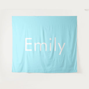 自分の名前または単語  ソフトスカイブルー タペストリー