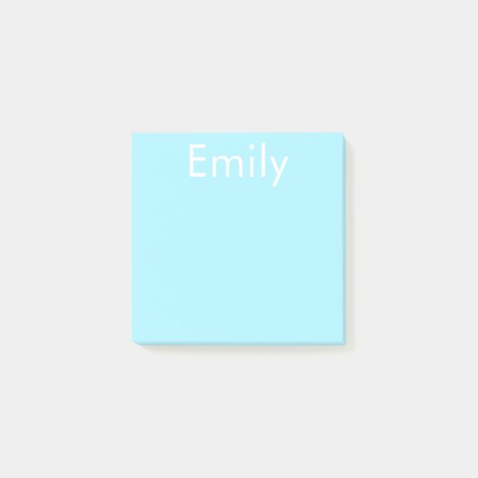 自分の名前または単語 |ソフトスカイブルー ポストイット (正面)