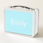 自分の名前または単語 |ソフトスカイブルー メタルランチボックス (裏面)