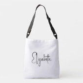 自分の名前または文字手書き白黒 クロスボディバッグ (裏面)