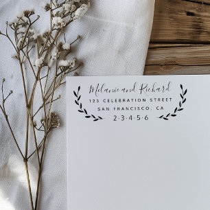 自分の名前をカスタムする植物学差出人住所 ラバースタンプ