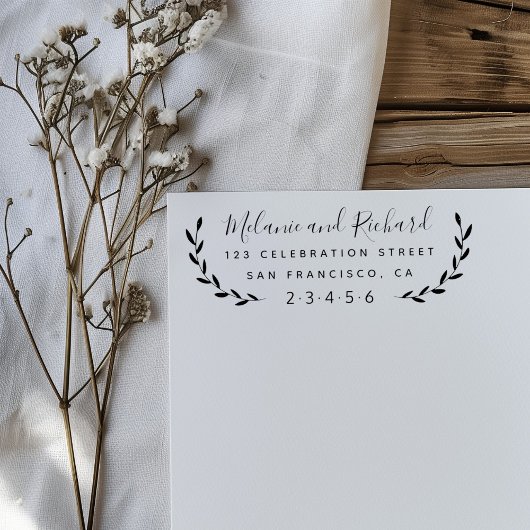 自分の名前をカスタムする植物学差出人住所 ラバースタンプ