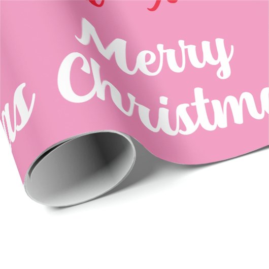 自分の名前を作成するピンクのクリスマス ラッピングペーパー (ロールコーナー)