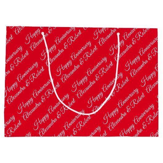 自分の名前を作成する記念日の大規模な抱き枕 ラージペーパーバッグ (裏面)