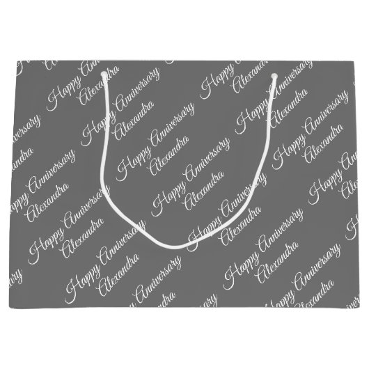 自分の名前を作成する記念日ガールラージギフト  ラージペーパーバッグ (正面)