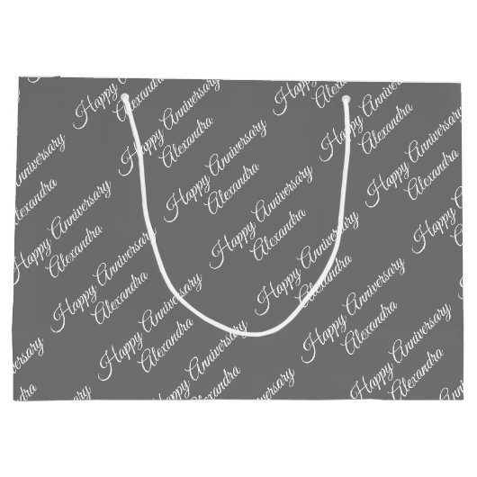 自分の名前を作成する記念日ガールラージギフト  ラージペーパーバッグ (裏面)