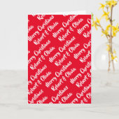 自分の名前を作成する赤いクリスマスカード カード (黄色い花)