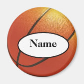 自分の名前を書いたバスケットボール マグネット (正面)