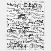 自分の名前を白黒で作成 フリースブランケット (正面)