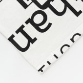 自分の名前を白黒で作成 フリースブランケット (角)