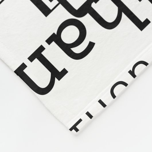 自分の名前を白黒で作成 フリースブランケット (角)