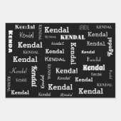 自分の名前を白黒で追加すカスタムる ラッピングペーパーシート (正面3)