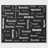 自分の名前を白黒の折り返しで追カスタム加する  ラッピングペーパー (フラット)