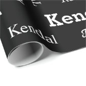 自分の名前を白黒の折り返しで追カスタム加する  ラッピングペーパー (ロールコーナー)