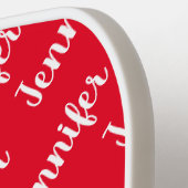 自分の名前を赤パーソナライズされたで作成 ピックルボールラケット (左詳細)