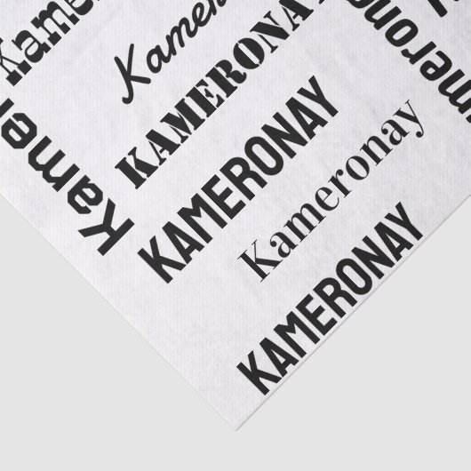 自分の名前を追加する白黒のカスタム 薄葉紙 (詳細)