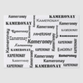 自分の名前を追加する白黒のカスタム 薄葉紙 (正面)